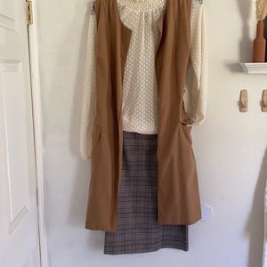 Black red & white plaid pencil skirt knee length